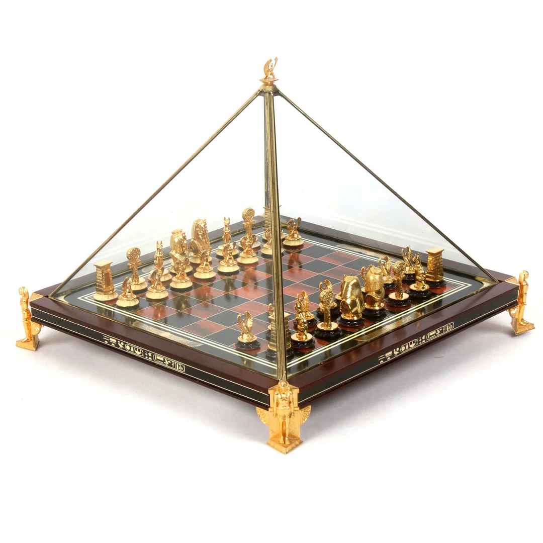 SCHACKSPEL, "The King Tutankhamun Egyptian Chess Set", Franklin Mint. — Other collectables — Stadsauktion Sundsvall