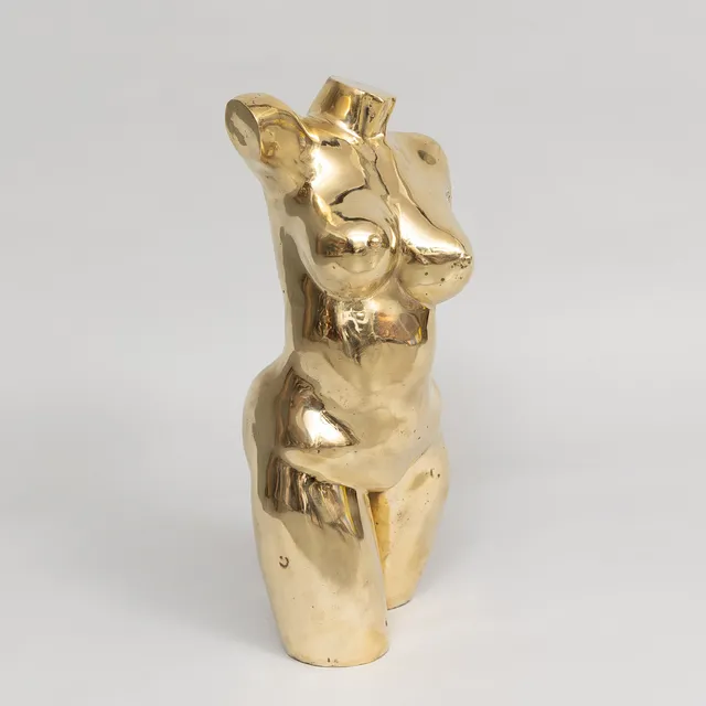 ART PEOPLE GALLERY, SWEDEN. "Garbo", guldpatinerad brons, samtida, stämplad APG.