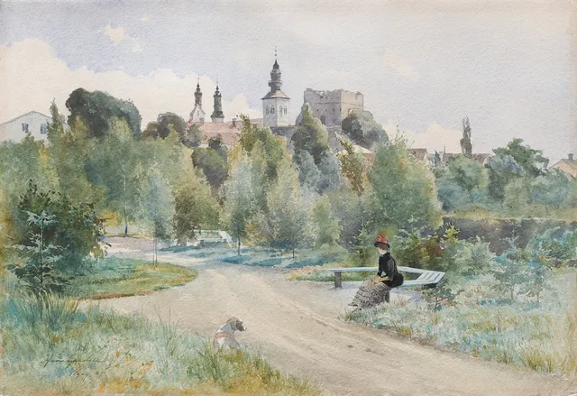 ANNA GARDELL ERICSON. "Visby 84" akvarell, signerad.