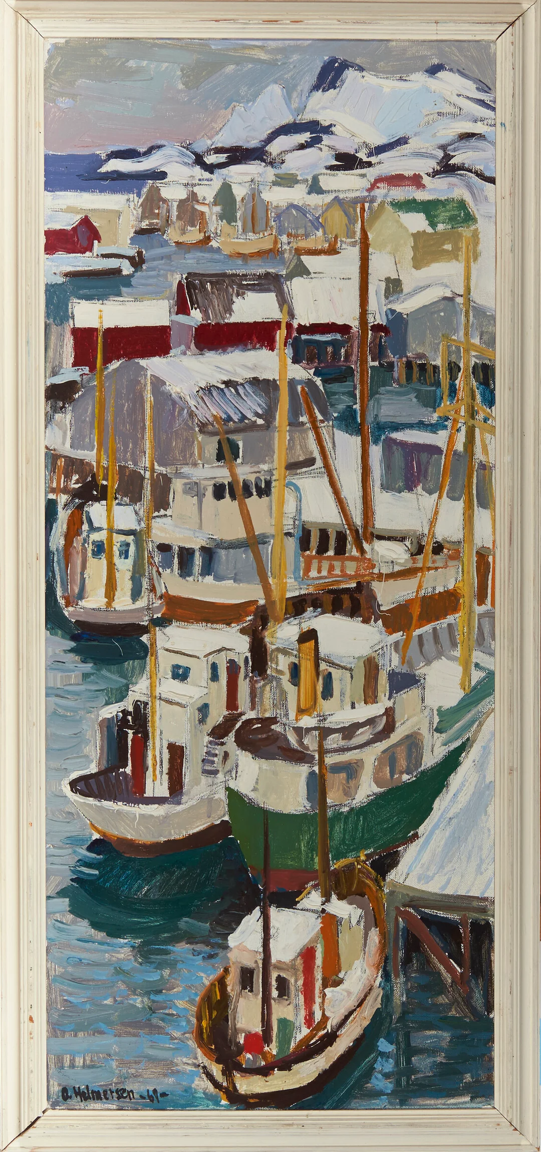Helmersen, Odd — "Svolvær Havn" 1969 — Kunst/Maleri — Blomqvist