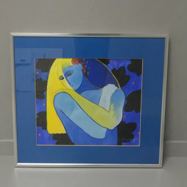 ÅKE ARENHILL. "BLUE DELFT", GOUACHE.