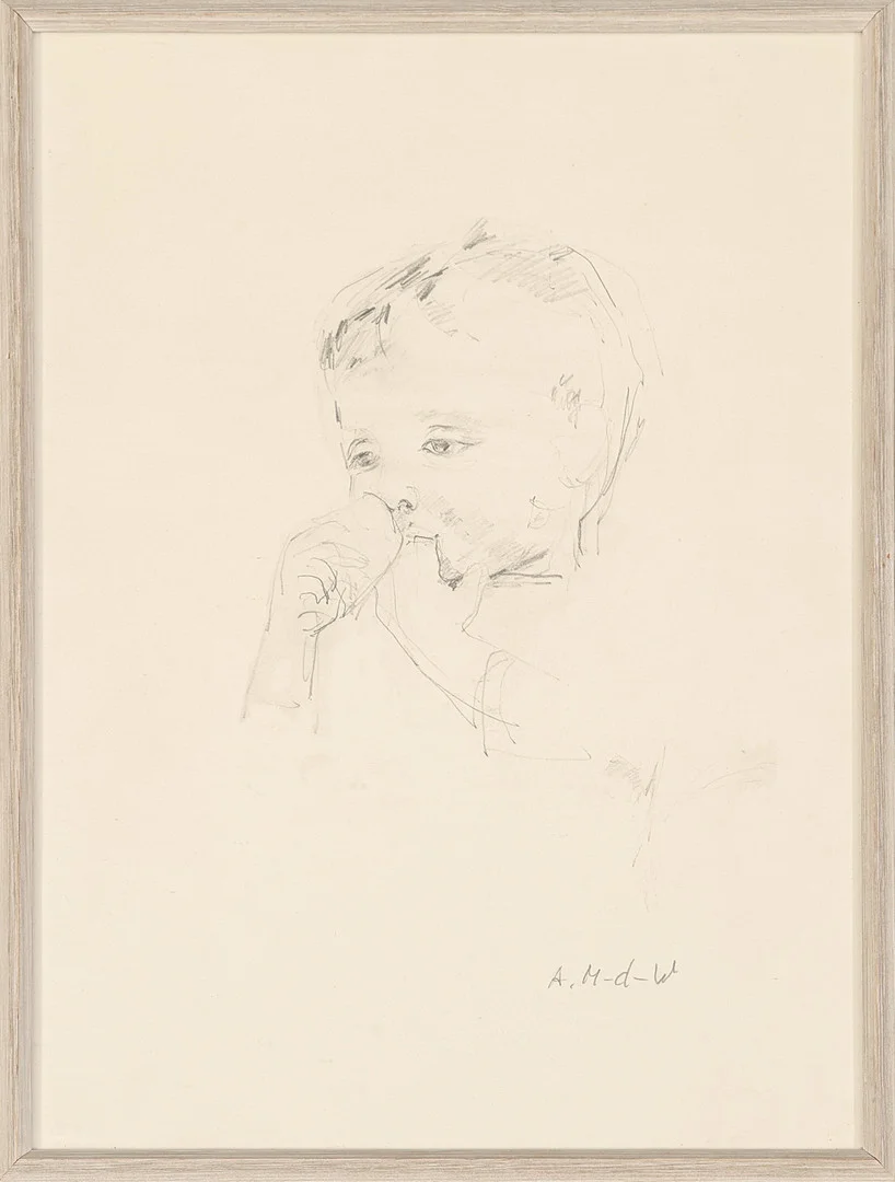 ASTRID MUNTHE DE WOLFE. Blyerts, "barnporträtt" signerad. — Drawings — Södermanlands Auktionsverk