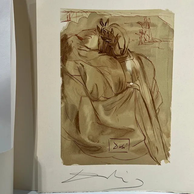 SALVADOR DALÍ. Divina Comedia, litografía sobre papel firmada en plancha y en lápiz.
