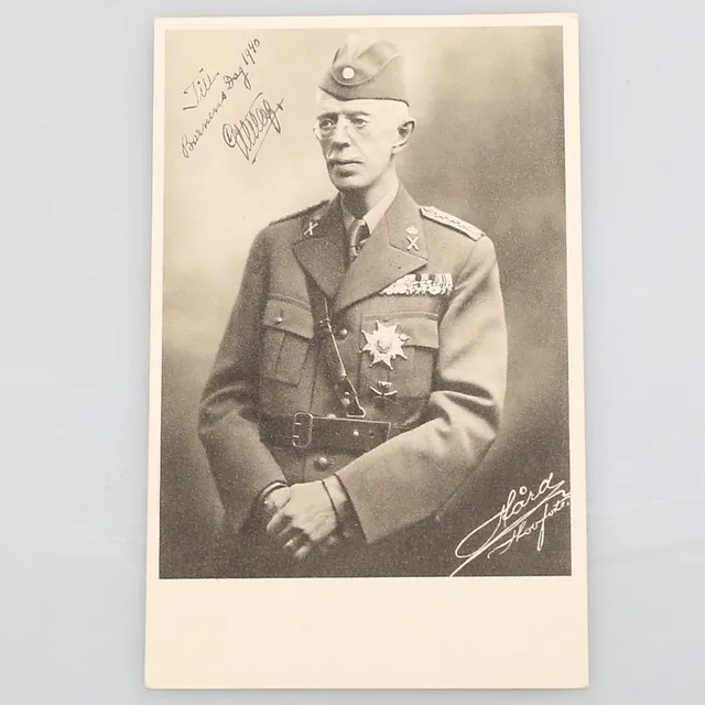 AUTOGRAF på vykort, Gustav V, "Till Barnens Dag 1940".