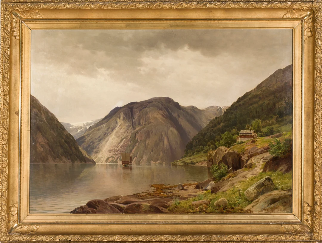Barlag, Philip — Fjordlandskap, 1871 — Kunst/Maleri — Blomqvist