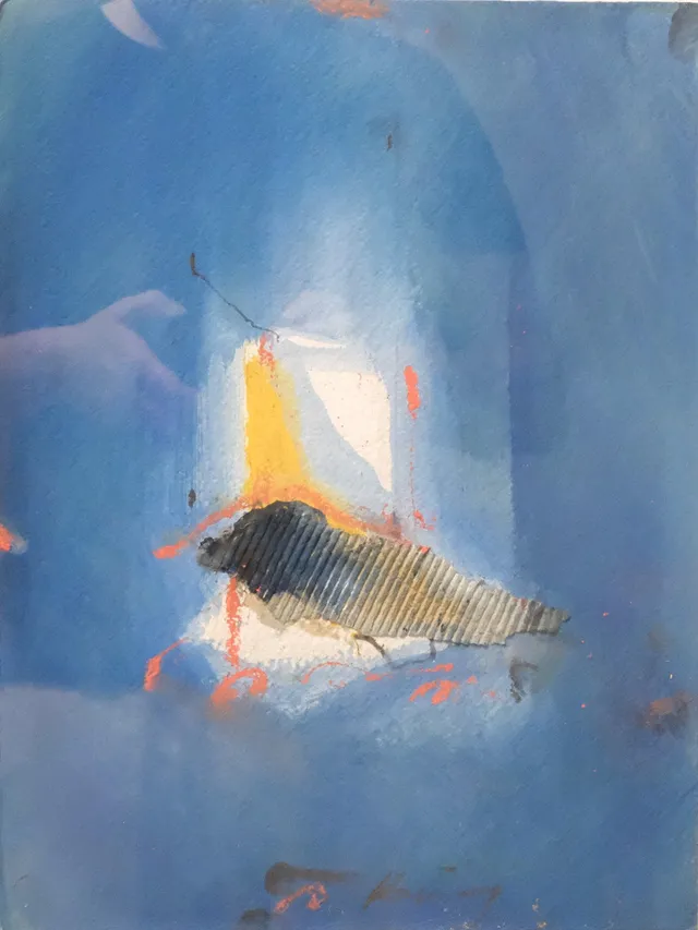 VLADIMIR KAMENDY. OLJA / BLANDTEKNIK PÅ PAPPER.