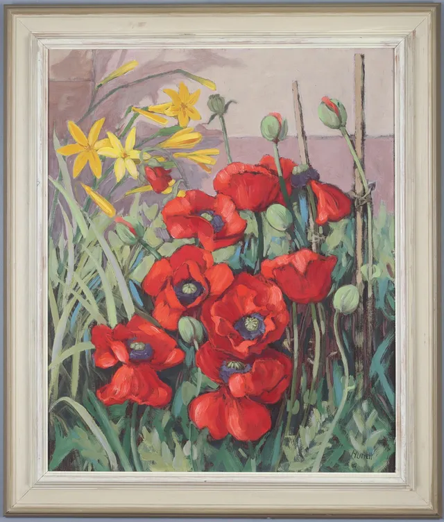 WILHELM HUNDT. Blomsterstilleben, olja på pannå, signerad.