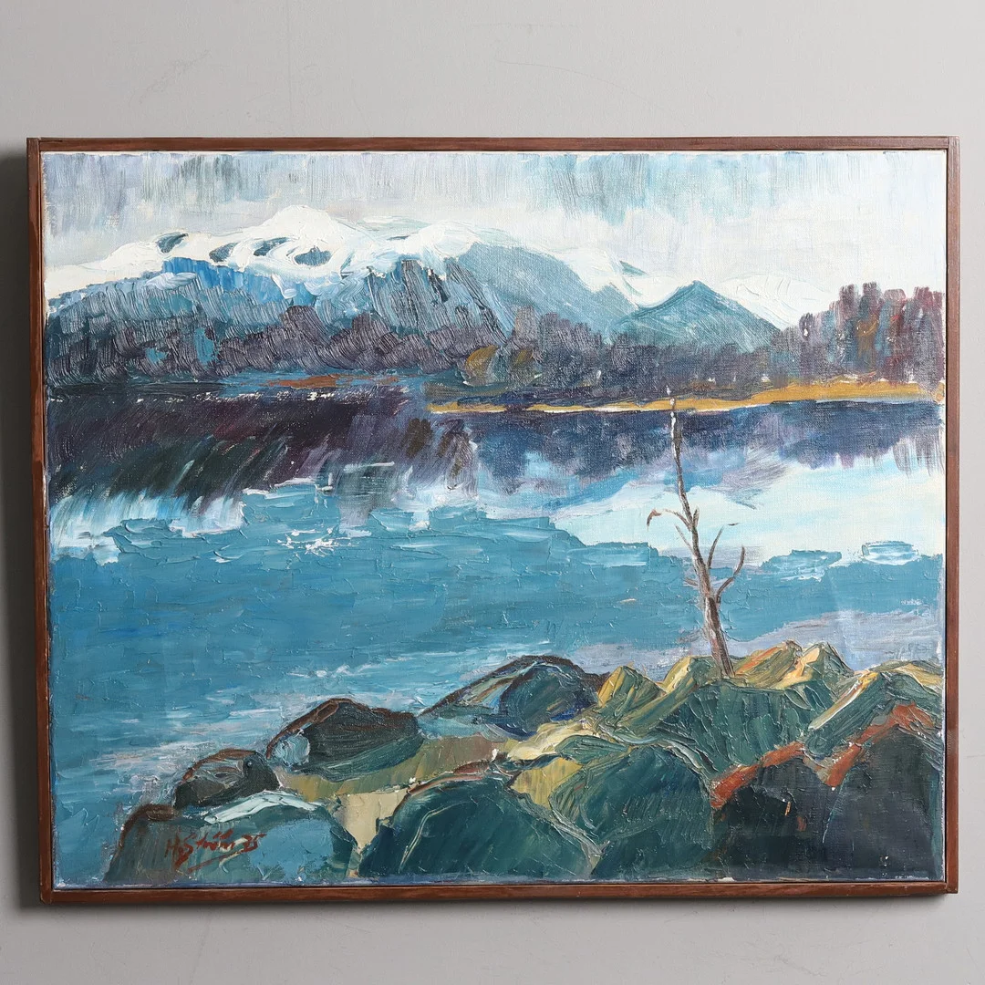 OIDENTIFIERAD KONSTNÄR. OLJA PÅ DUK,"Ottfjället", signerad & daterad. — Paintings — Örebro Stadsauktioner