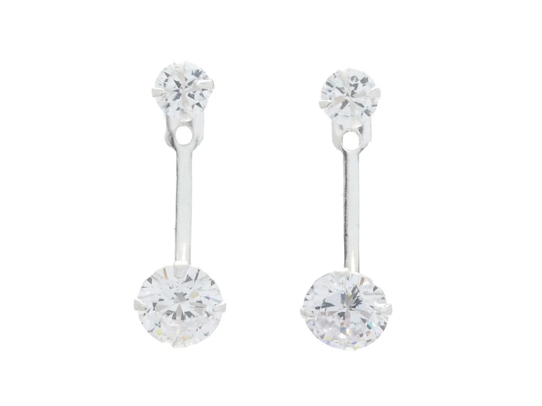 ÖRHÄNGEN, sterlingsilver, cubic zirconia, tvådelat, stift, vikt 1,3 g. — Smycken/Smyckeset — Kaplans