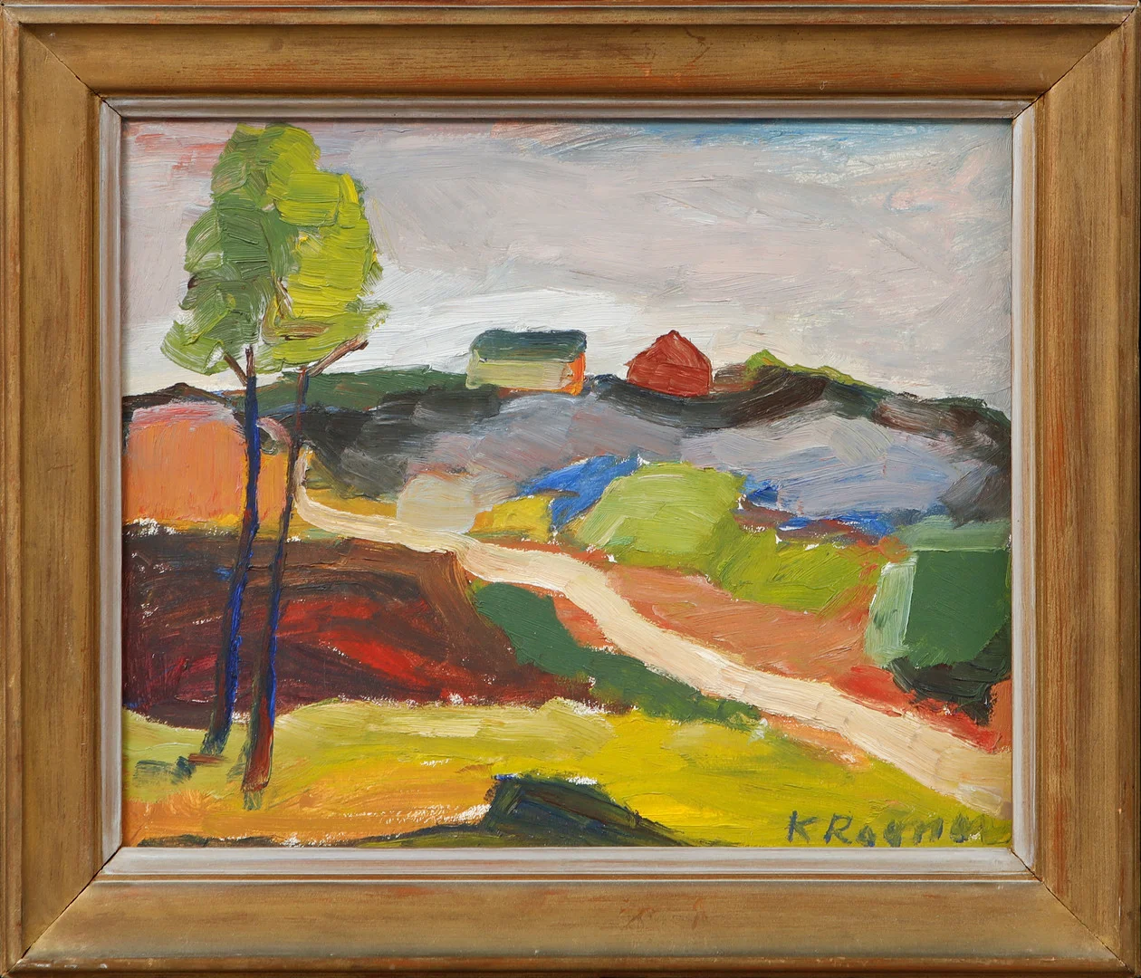 KARL RAGNAR JOHANNESSON. Landskap, olja på pannå, signerad. — Paintings — Göteborgs Auktionsverk