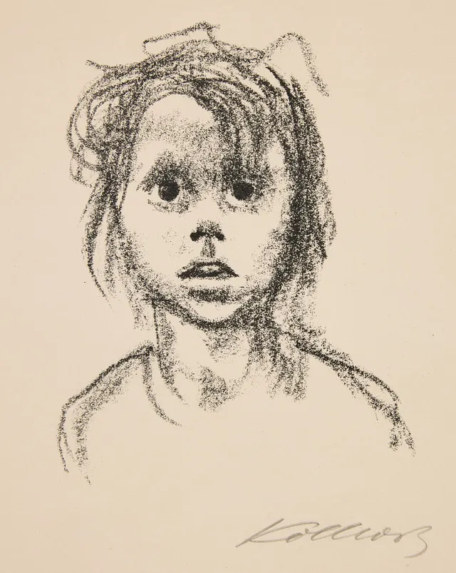 KÄTHE KOLLWITZ (GERMANY 1967-1945). "Kinderkopf (Lotte Nagel)".