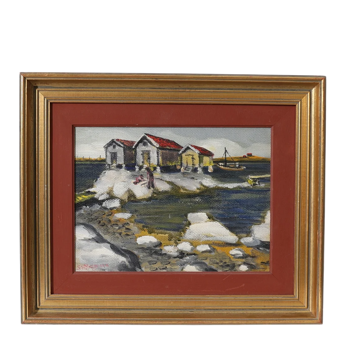 GUNNAR LÖBERG. "Svenskt landskap 4", olja på duk, signerad och daterad 1940. — Paintings — Gomér & Andersson Nyköping