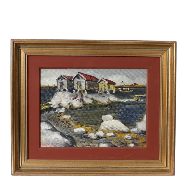 GUNNAR LÖBERG. "Svenskt landskap 4", olja på duk, signerad och daterad 1940.