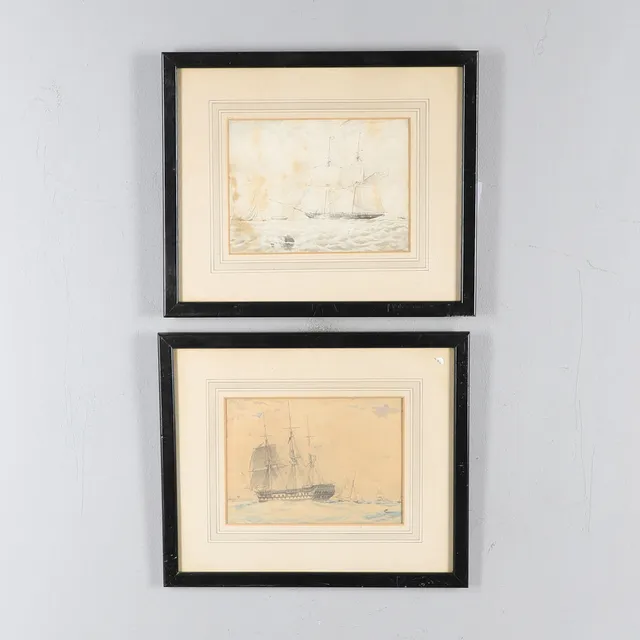 FOLLOWER OF NICHOLAS CONDY (1793-1857). MARINE SCENES: A FRIGATE AND A SCHOONER WITH OTHER VESSELS.