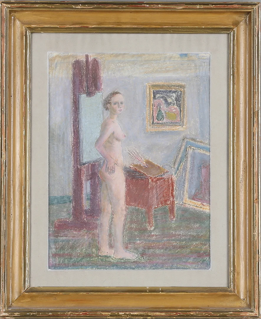 BIRGER LJUNGQVIST. blandteknik, kvinnostudie, signerad och daterad 1939. — Paintings — Gomér & Andersson Norrköping
