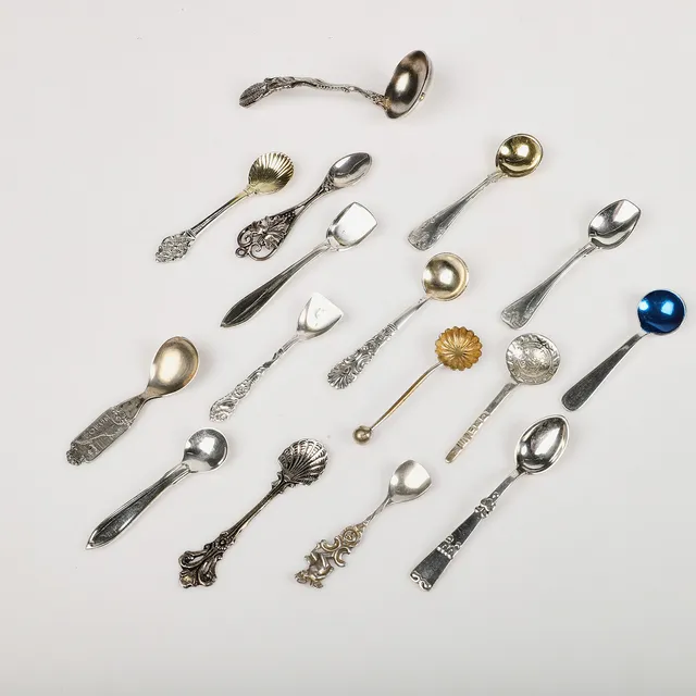 SALTSKEDAR, 16 stycken, silver/nysilver.