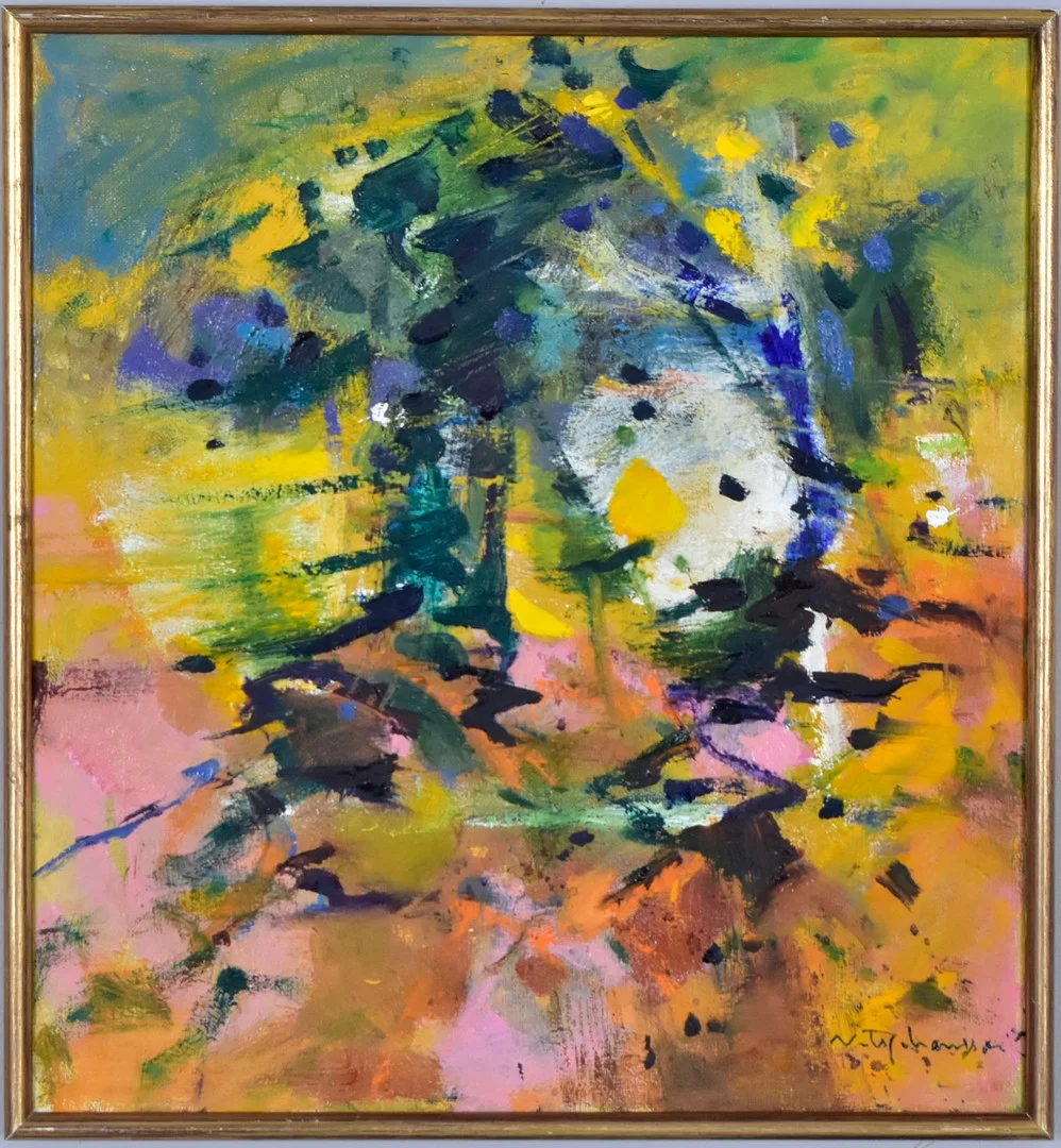 NILS JOHANSSON. oljemålning på duk, "Höstvandring". — Paintings — Halmstads Auktionskammare