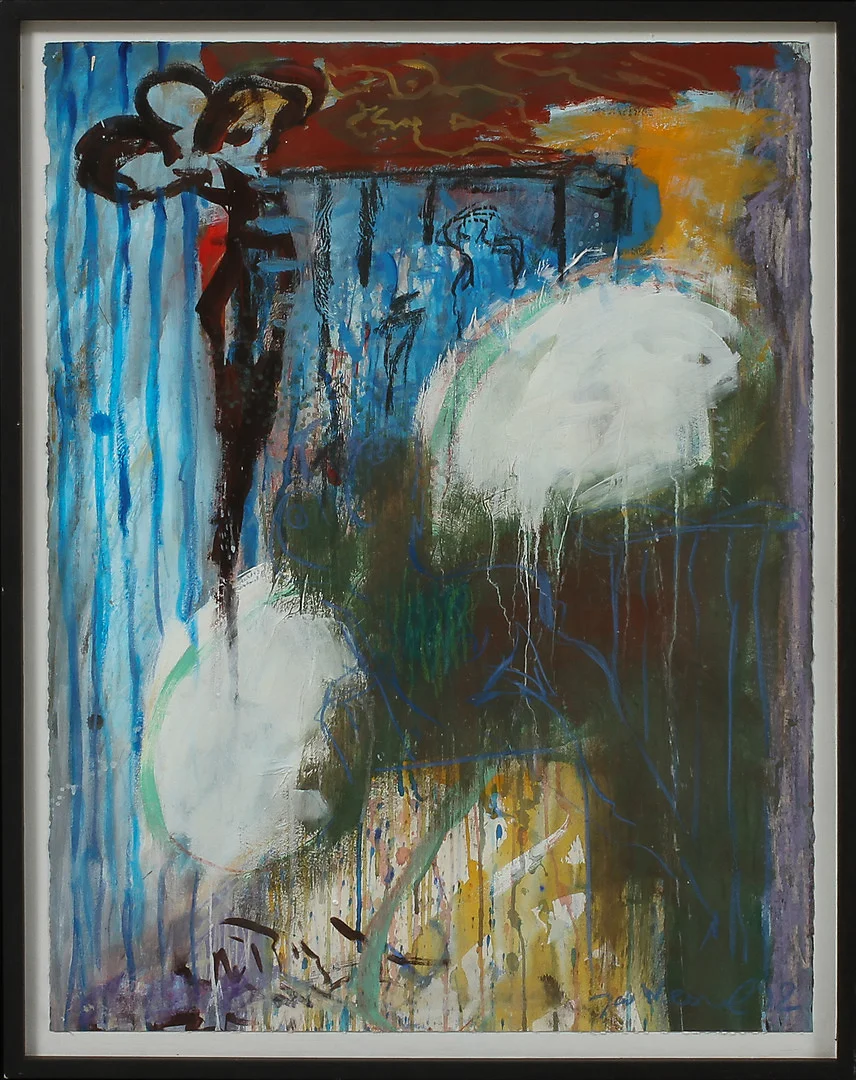 JAN WESSEL. Komposition, blandteknik på papper, signerad och daterad. — Paintings — Göteborgs Auktionsverk
