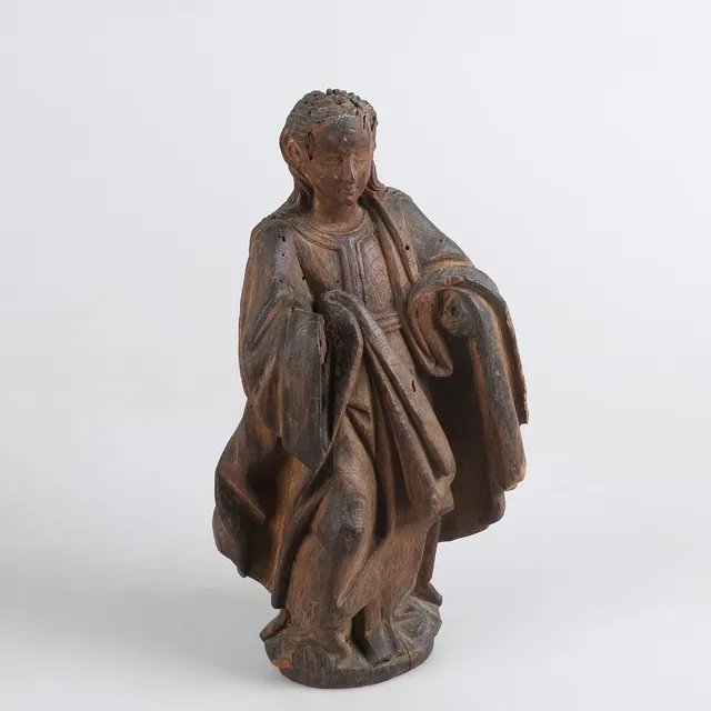 TRÄSKULPTUR, helgon, 1700-tal.