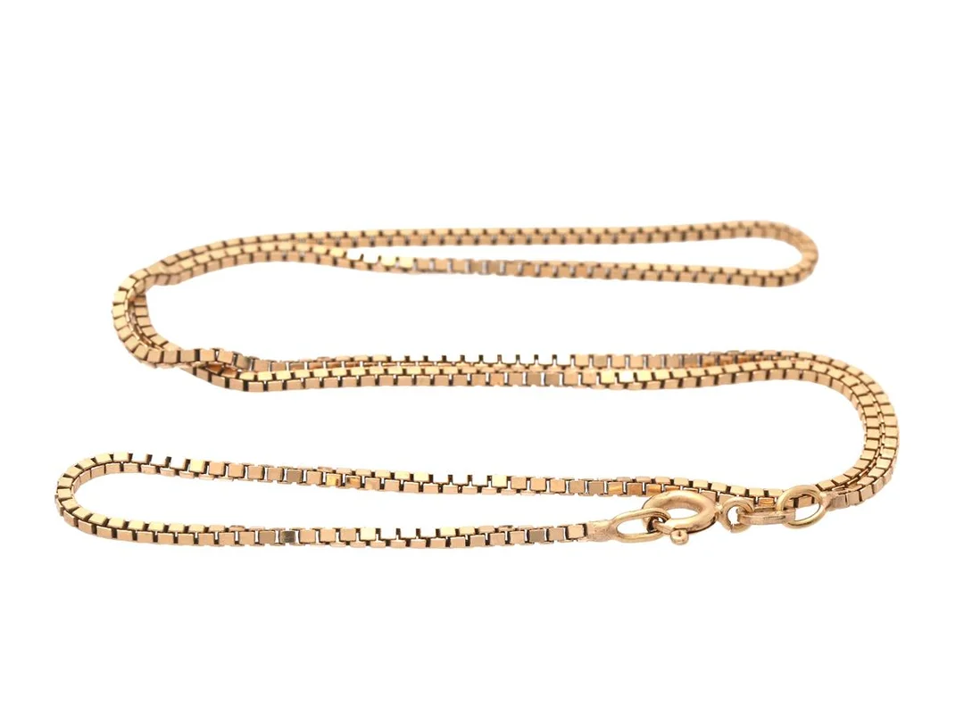 HALSKEDJA, 18K guld, venezialänk, längd 40,5 cm, vikt 6,7 g. — Smycken/Halskedja — Kaplans