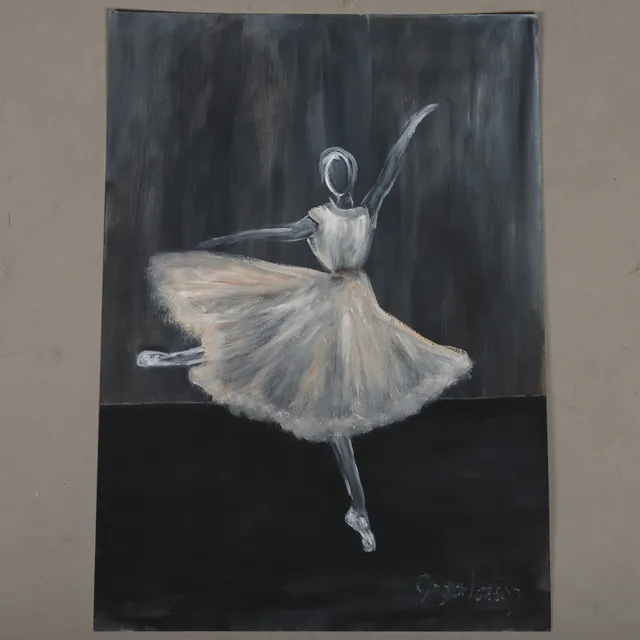 OIDENTIFIERAD KONSTNÄR. GOUACHE signerad Inger Larsson.