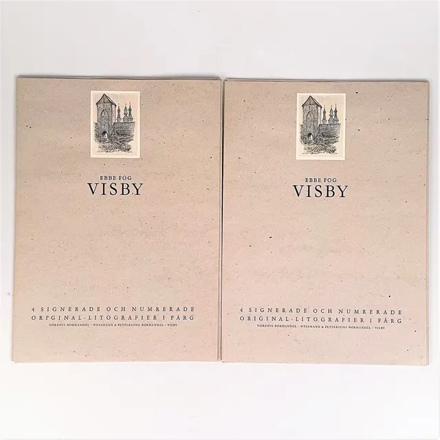 EBBE FOG. 1911-1970, FÄRGLITOGRAFIER, 8 st, original, signerade och numrerade, Visby.