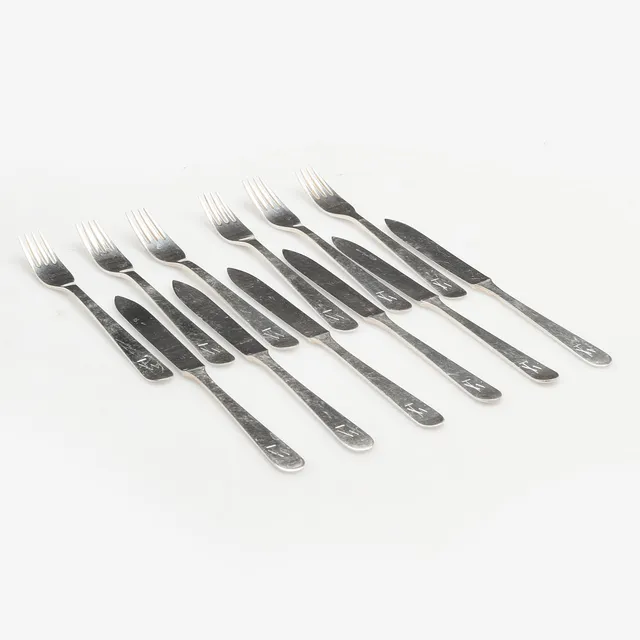 WIWEN NILSSON. FRUKTBESTICK, 12 delar, sterlingsilver, 1950/60-tal. Lund.