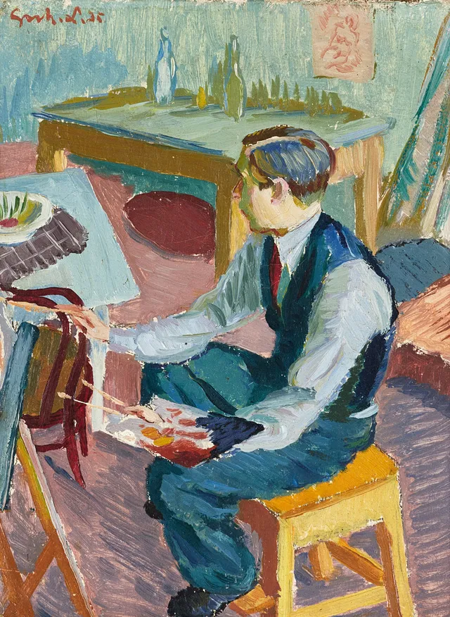 GERHARD LARSSON (1910-1990), I Ateljén, signerad och daterad 35, olja på duk.