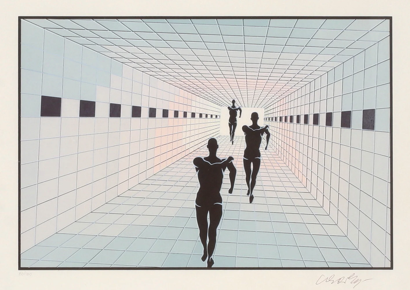 VICTOR VASARELY. "Etude de perspectives", litografi, signerad och numrerad 80/100. — Engravings & Prints — Stadsauktion Sundsvall