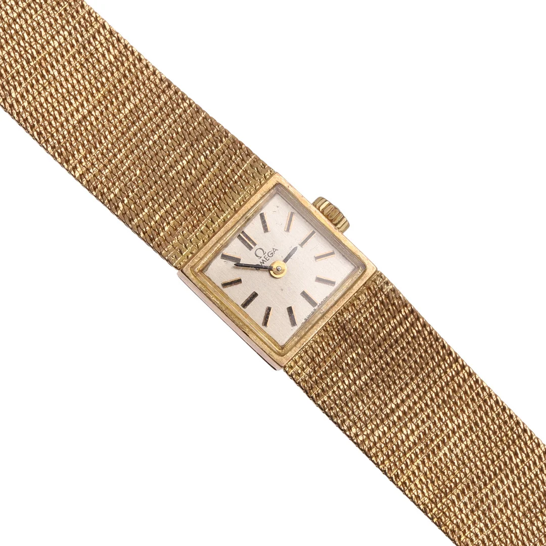 A LADY'S 9CT GOLD WRISTWATCH BY OMEGA. — Wristwatches — Lawrences Auctioneers