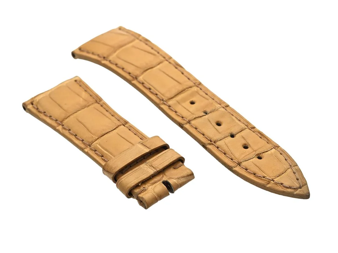 LÄDERBAND, till Blancpain herrur, bredd 22/18 mm, beige. — Klocktillbehör/Blancpain — Kaplans