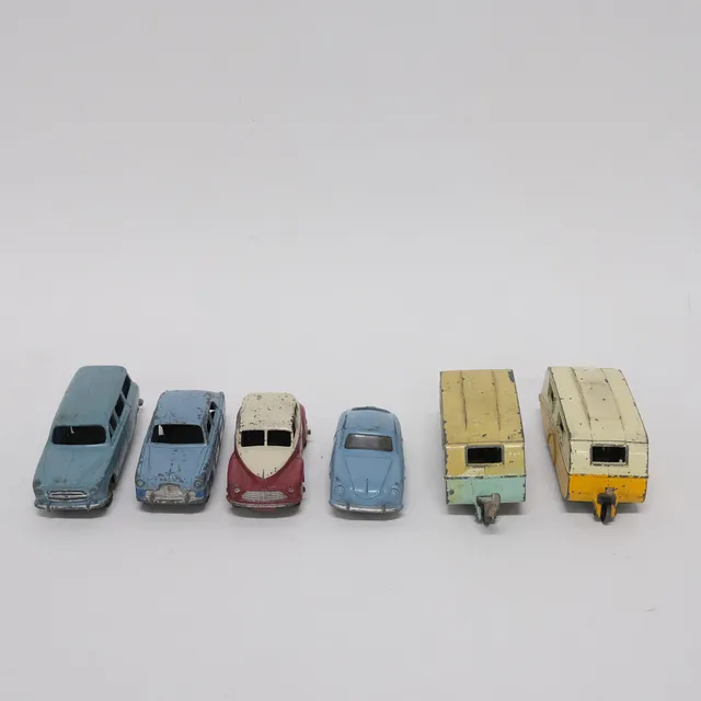 DINKY TOYS. SEX MODELLBILAR. MECCANO, ENGLAND/FRANCE.