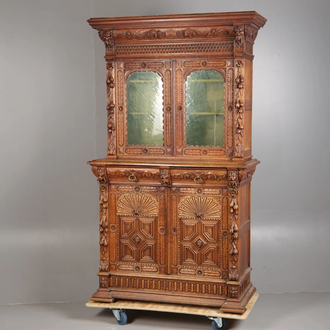 A 20TH CENTURY DUTCH CARVED OAK CUPBOARD. — Cupboards, Cabinets & Shelves — Bishop & Miller