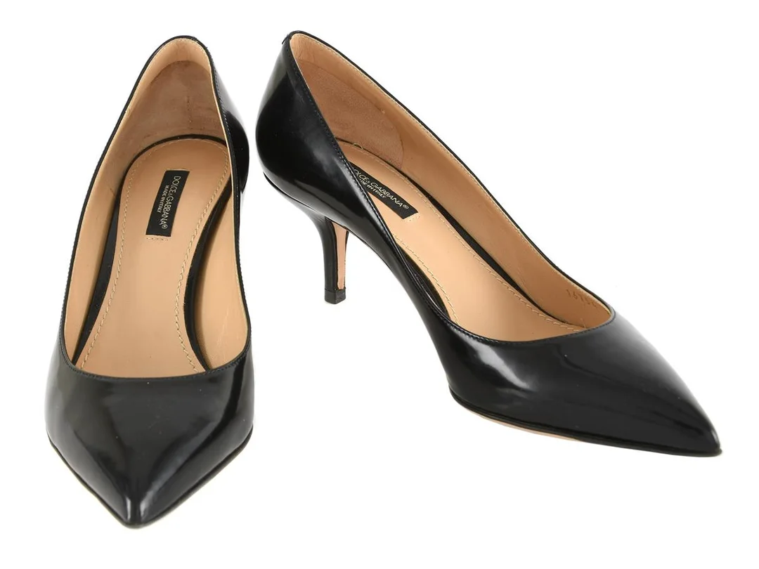 SKOR, DOLCE & GABBANA, svart polerat läder, stl 36½, klack 6cm. — Kläder/Skor — Kaplans