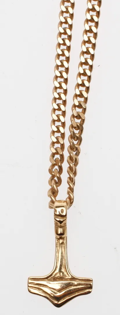 HALSBAND samt HÄNGE, 18k guld, vikt ca 19 gr.