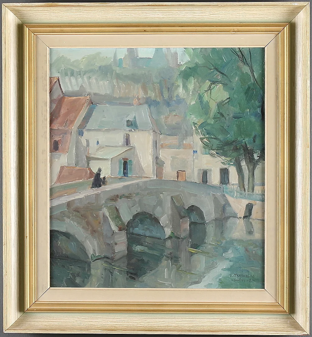 KARL GUSTAF STRANDBERG. "Charlees", olja på duk. Signerad. — Paintings — Stadsauktion Sundsvall
