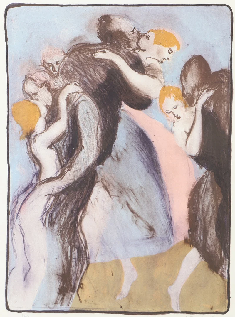 PETER DAHL. Dans, färglitografi, signerad -79. — Engravings & Prints — Helsingborgs Auktionskammare