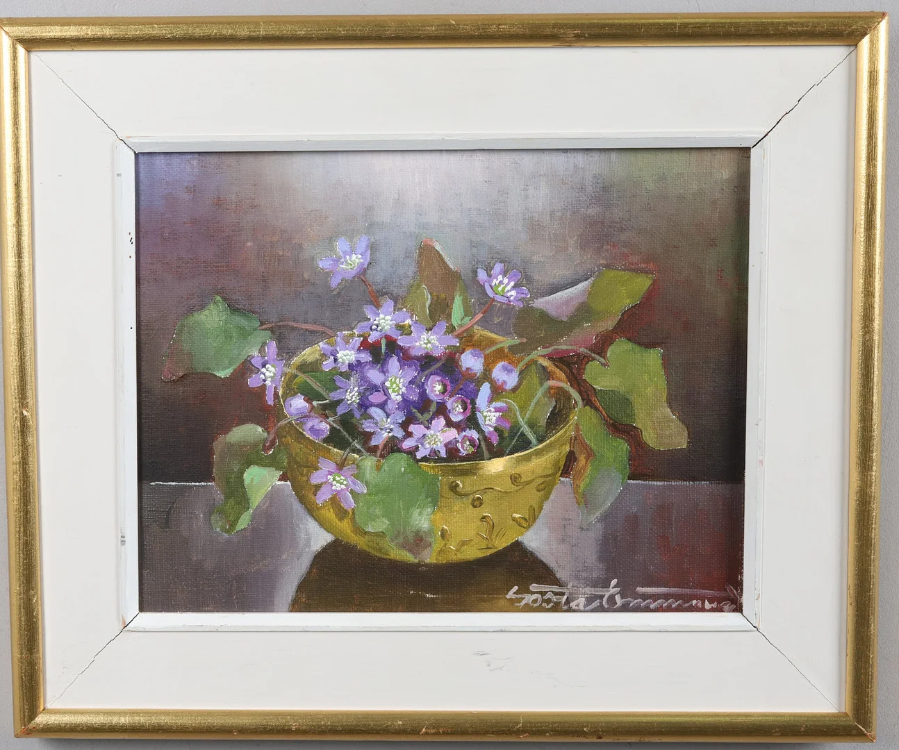 GÖSTA EMMING. Olja på duk, Blomsterstilleben, signerad. — Paintings — Örebro Stadsauktioner
