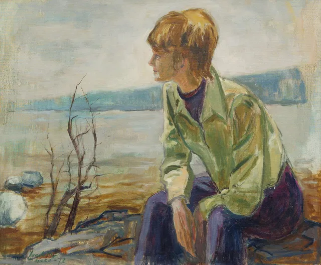 BERTIL LANDELIUS (1912-1985). Ruth vid Ivösjön, olja på duk, signerad.
