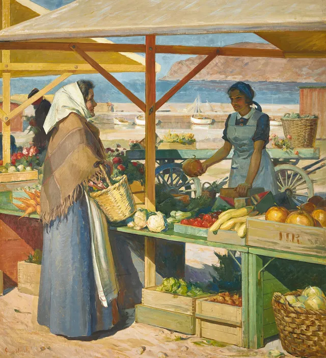 GUNNAR WALLENTIN (SVERIGE, 1905-1997). "Markens grödor", signerad och daterad Gunnar Wallentin 1936, olja på duk.