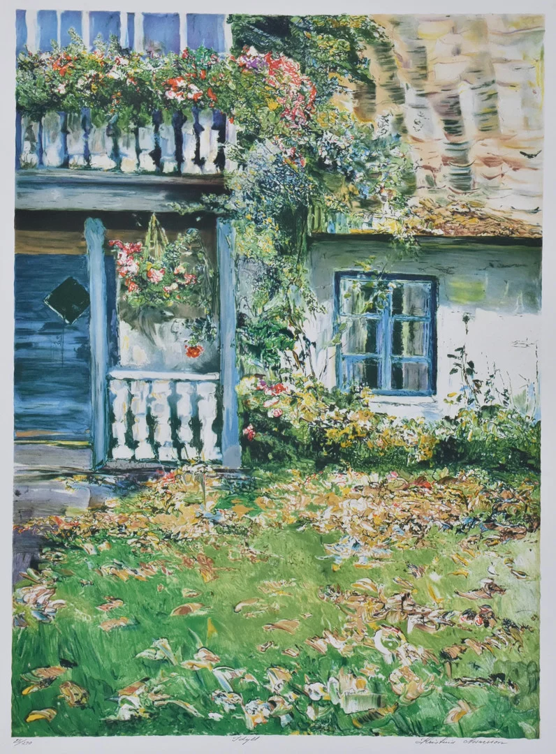 KRISTINA ASSARSSON. Färglitografi. — Engravings & Prints — Halmstads Auktionskammare