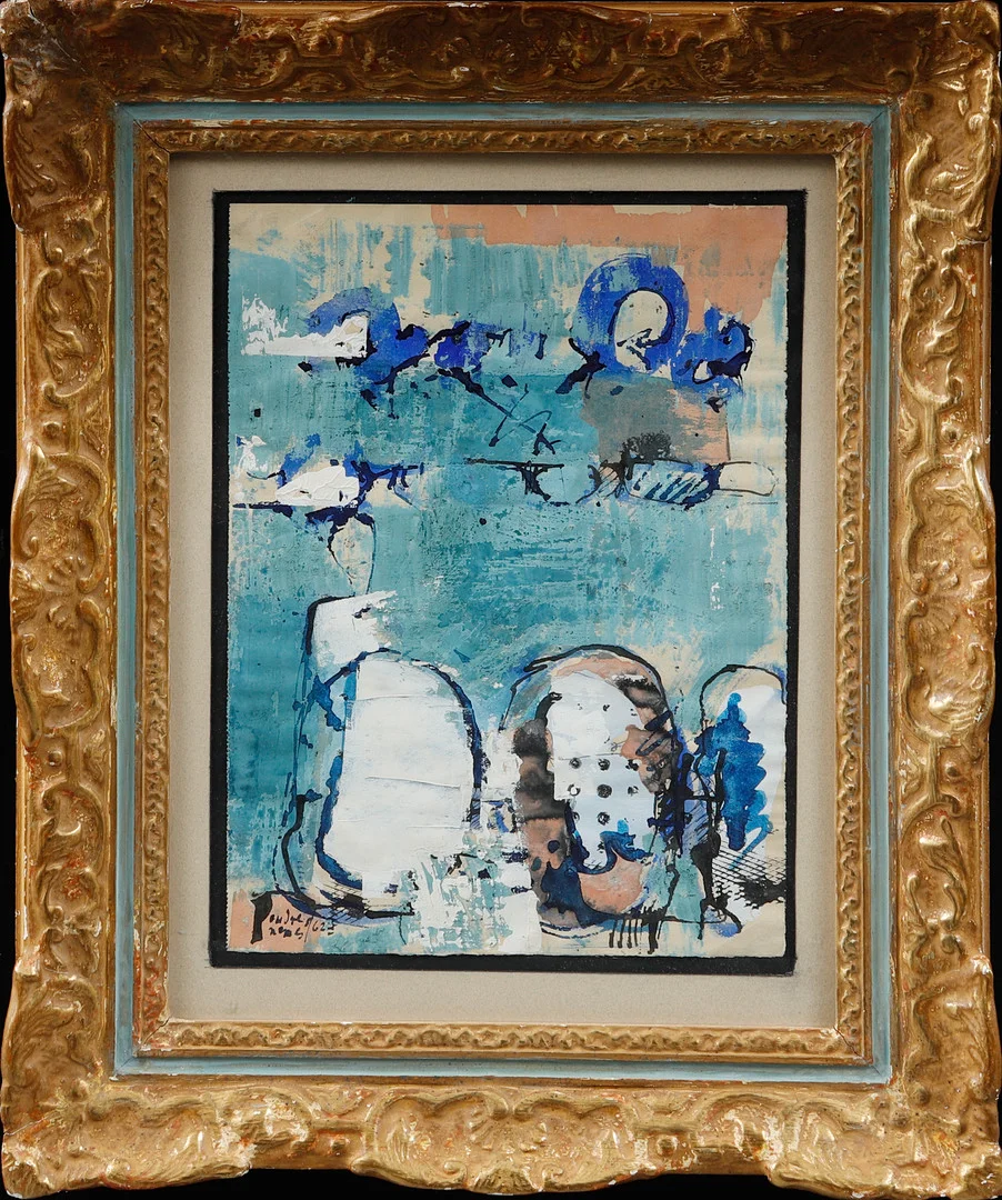 ENDRE NEMES. Komposition, blandteknik, signerad och daterad -62. — Paintings — Göteborgs Auktionsverk