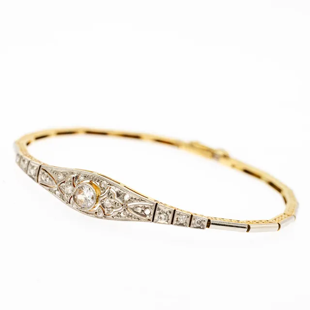 Armband mit Diamanten im Altschliff und Rosenschliff.
