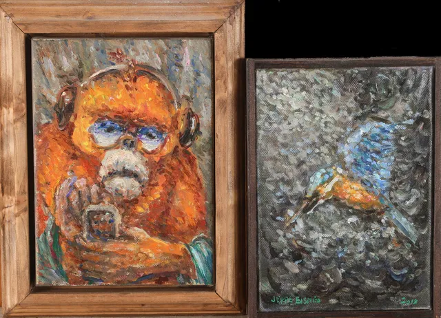 Jeppe Eisner. Two small paintings. (2)