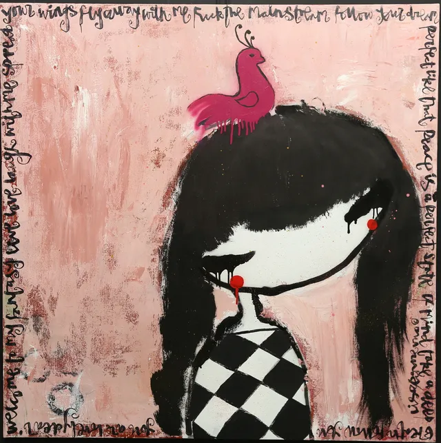 LISA RINNEVUO. "Harajuku". Blandteknik, signerad.