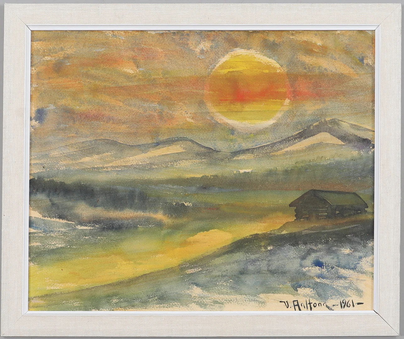 VEIKKO AALTONA. olja på pannå, signerad V. Altona, daterad 1961. — Paintings — Södermanlands Auktionsverk