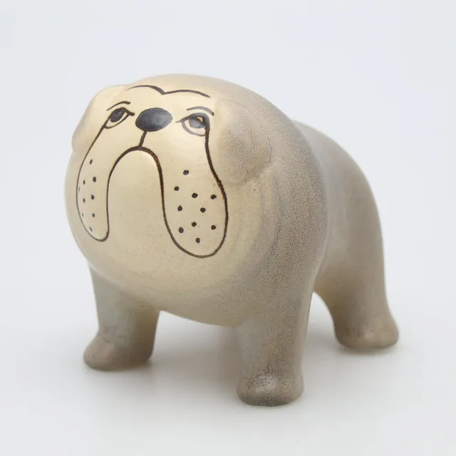 LISA LARSON. FIGURIN, stengods, "Bulldog mini", ur serien "Minikennel", Gustavsberg.