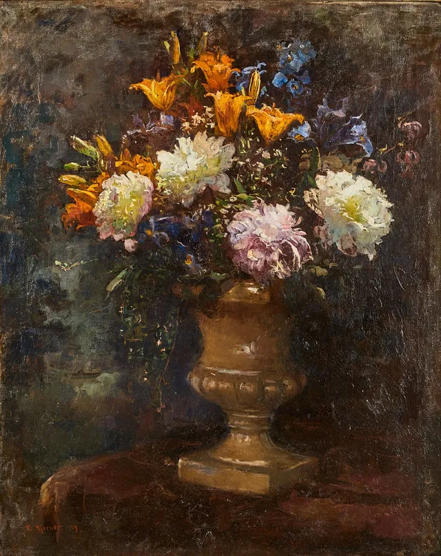 ESTHER KJERNER. Blomsterstilleben.