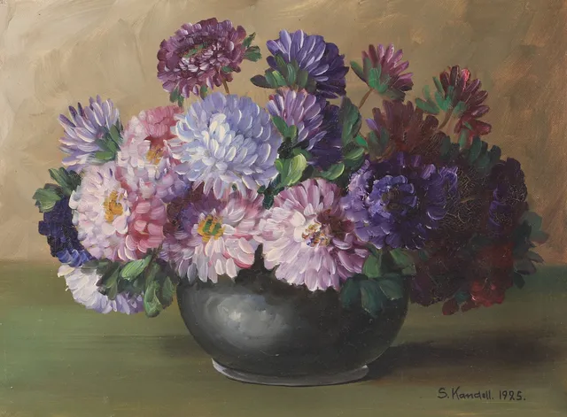 STURE KANDELL. Blomsterstilleben, olja på duk, signerad S. Kandell.