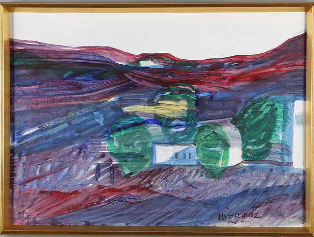 TORE HULTCRANTZ. "Bergsby Sydspanien", olja på duk, signerad.